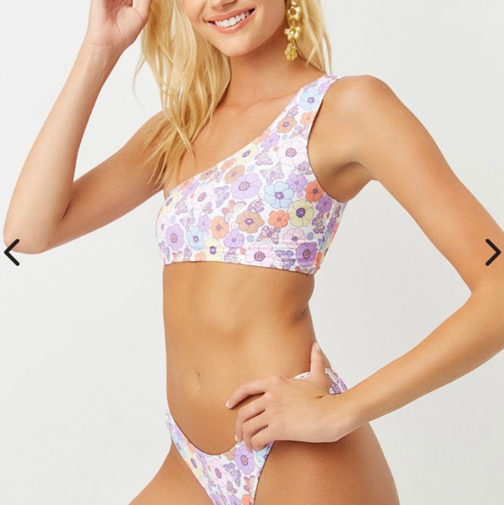 Frankie's Bikinis Barb One Shoulder Top and Katrina Cheeky Bikini Bottom